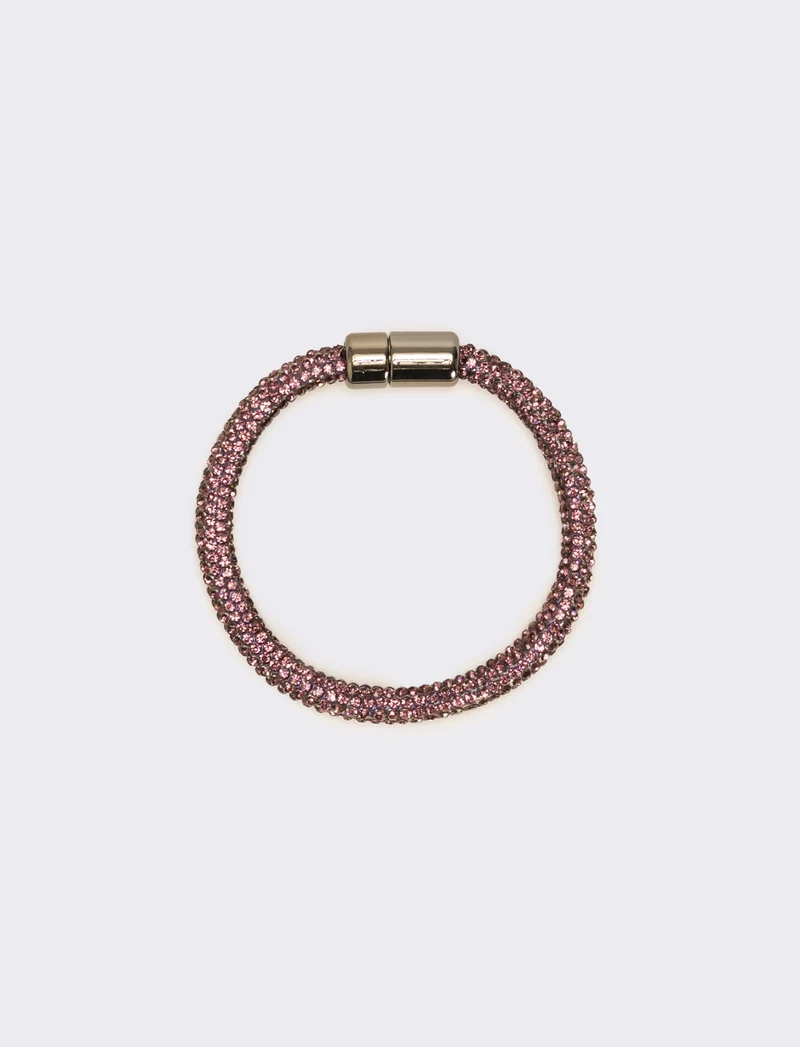 Bracciale strass chiusura a calamita - Viola