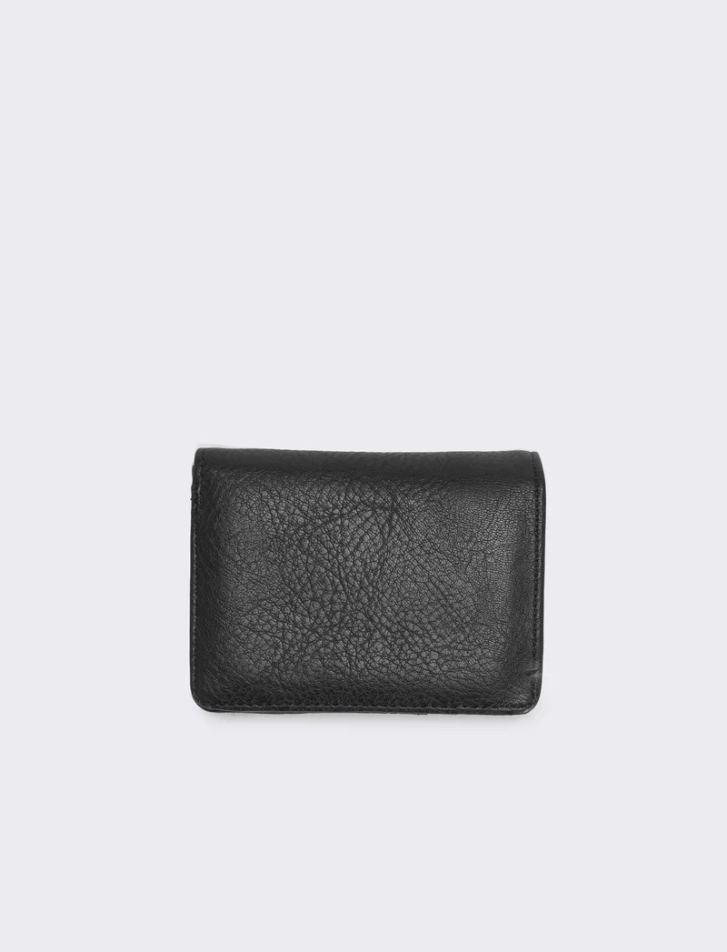 Portafogli uomo piccolo finta pelle - Nero
