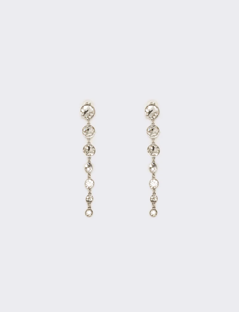 Orecchini con strass pendenti - Argento