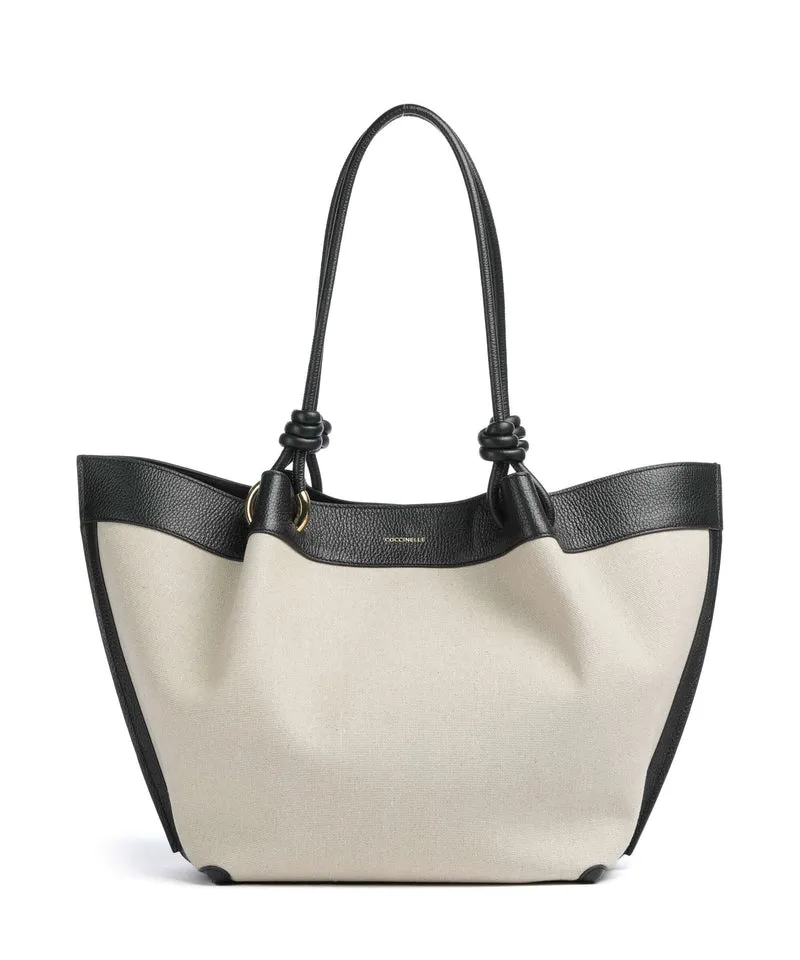 Coccinelle Finn Canvas Borsa shopper natural/noir