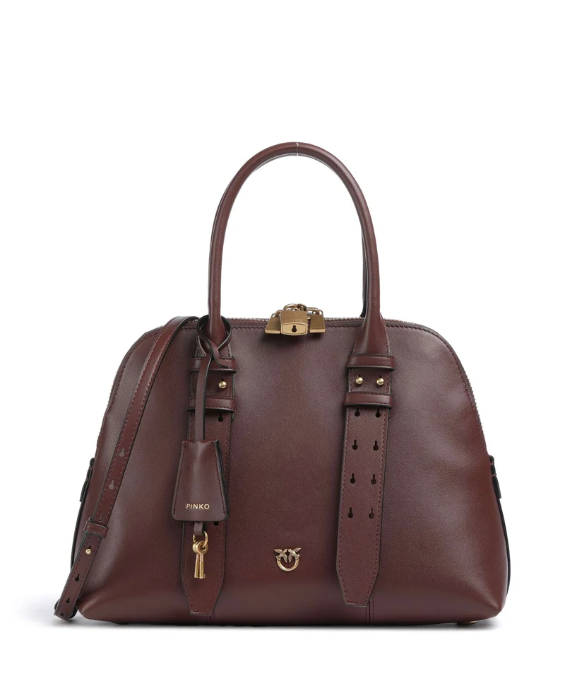 Pinko Bowling Medium Borsa a mano burgundy wine/antique gold