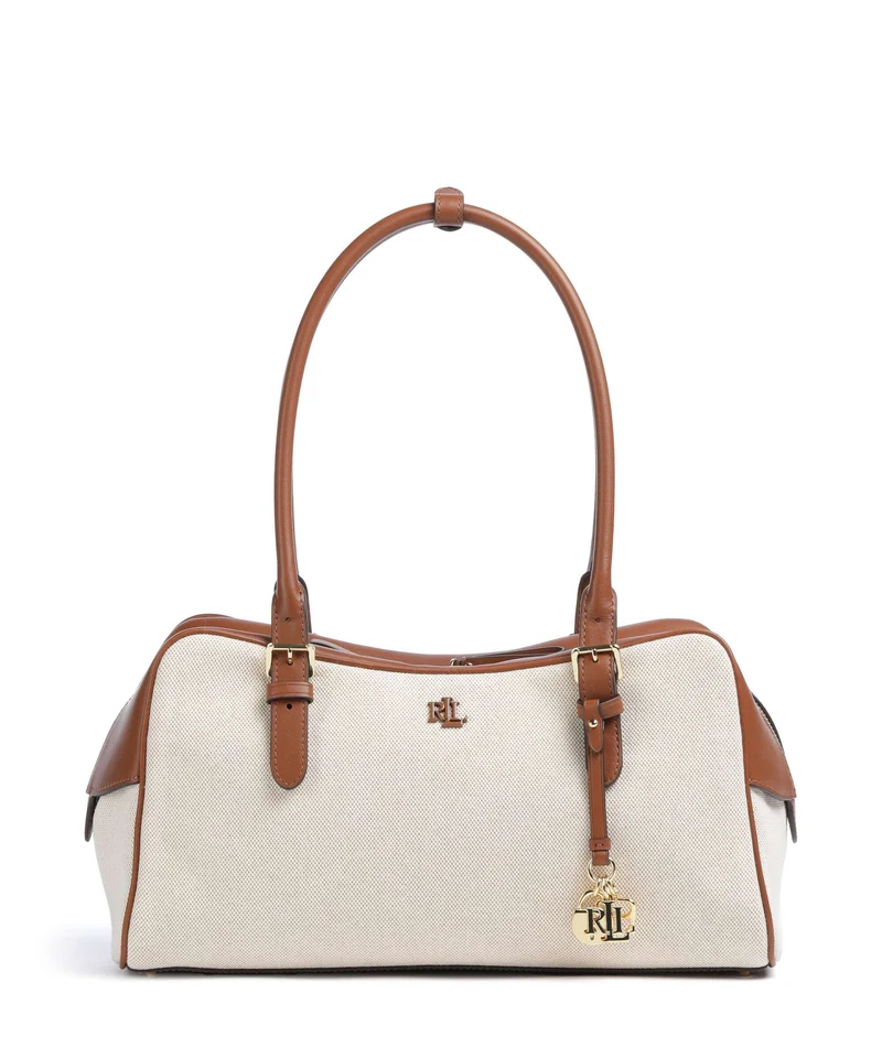 Lauren Ralph Lauren Marcy Borsa a spalla natural/buff canvas/lauren tan