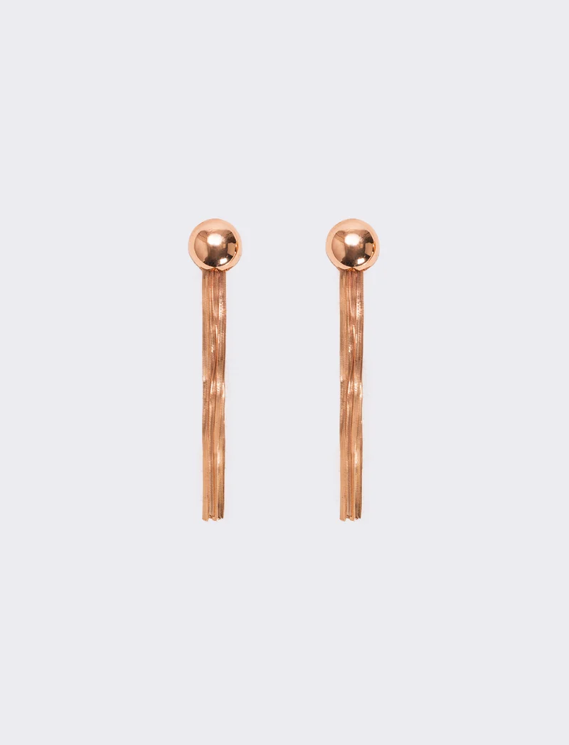 Orecchini con catenine schiacciate - Oro rosa