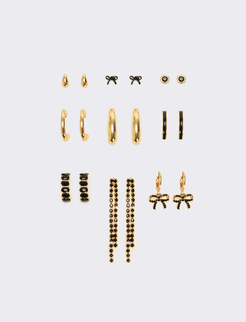 Orecchini 9 paia assortiti - Oro
