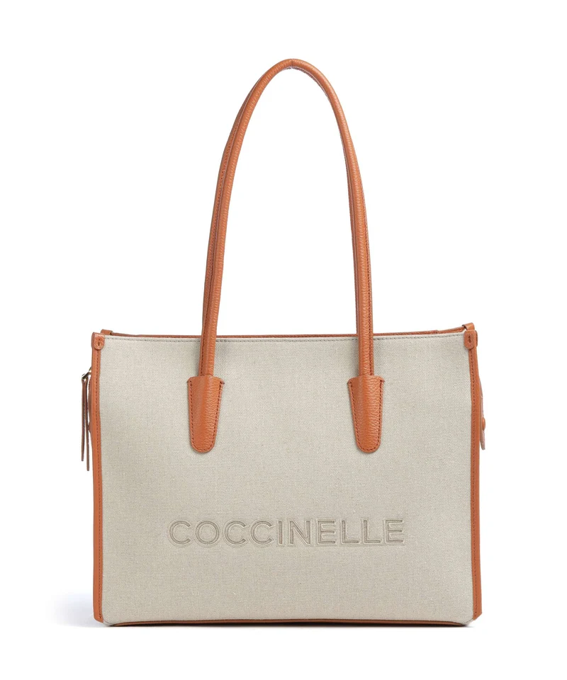 Coccinelle Myrtha Canvas Borsa shopper natural/crab