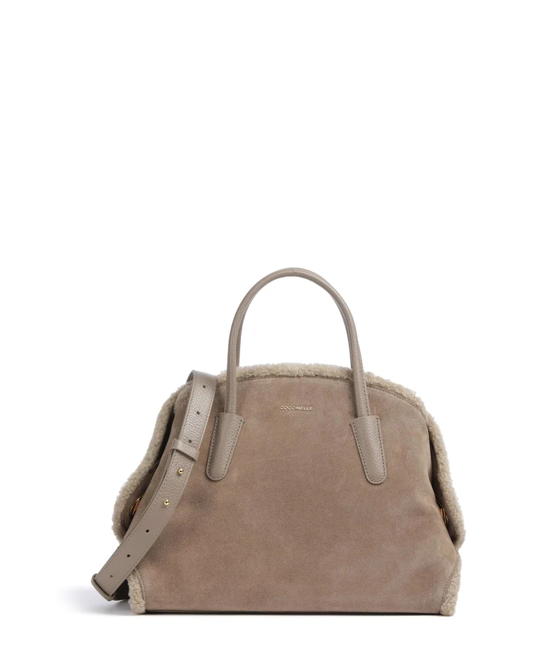 Coccinelle Tylde Suede Eco Borsa a mano warm taupe