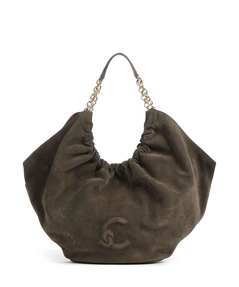 Coccinelle Smash Suede Borsa hobo fango