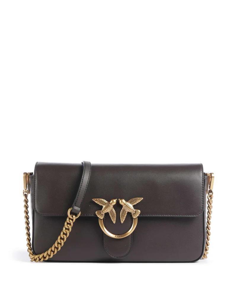Pinko Love One Classic Slouchy Borsa a tracolla marrone marasca/antique gold