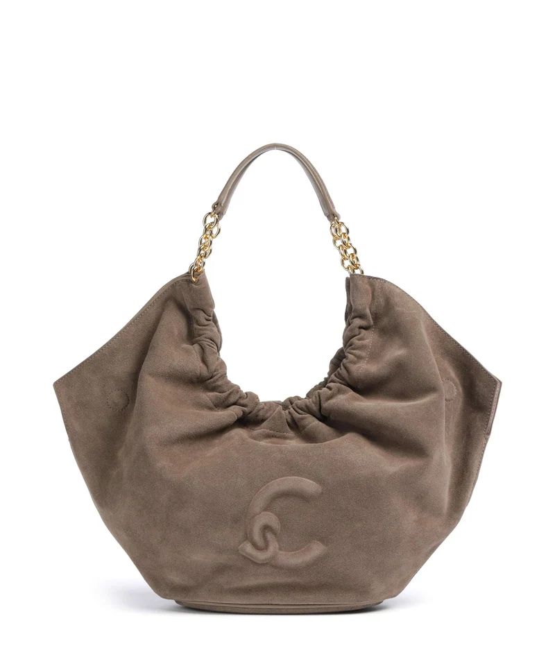 Coccinelle Smash Suede Borsa hobo warm taupe