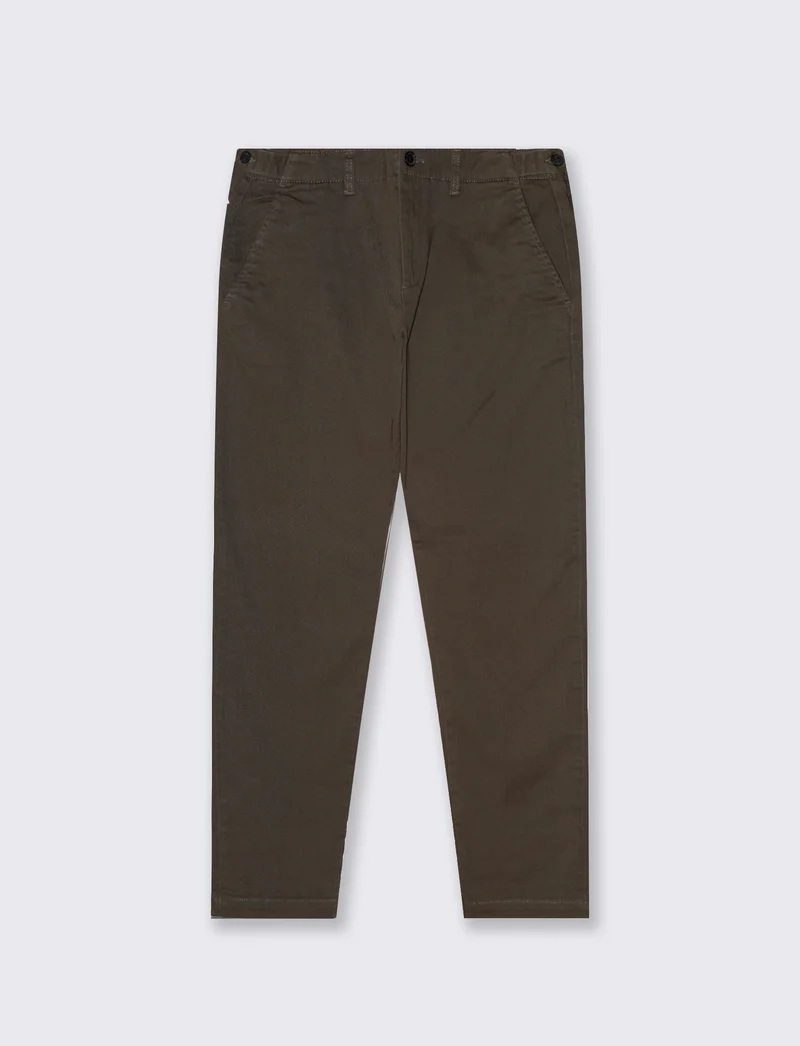 Pantaloni Chino Regular Fit in Twill - Grigio fango