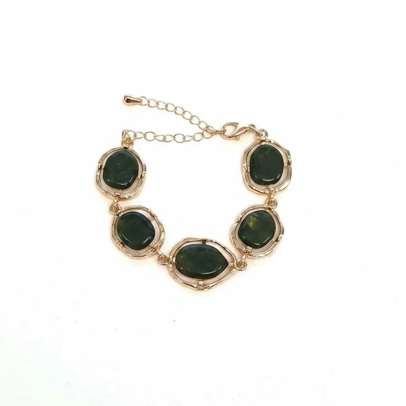 Bracciale con Pietre Asimmetriche - Verde