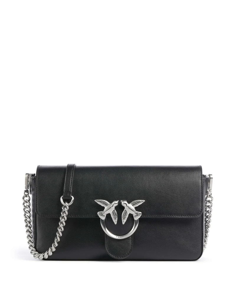Pinko Love One Classic Slouchy Borsa a tracolla nero limousine/matt silver