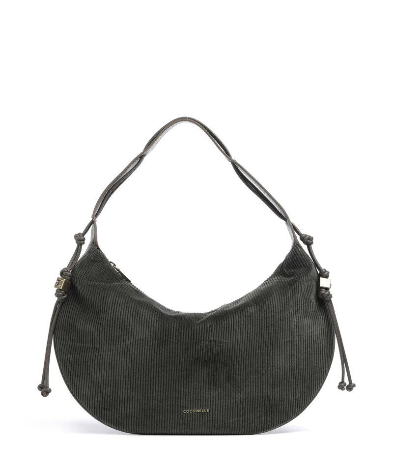 Coccinelle Thess Corduroy Borsa hobo fango