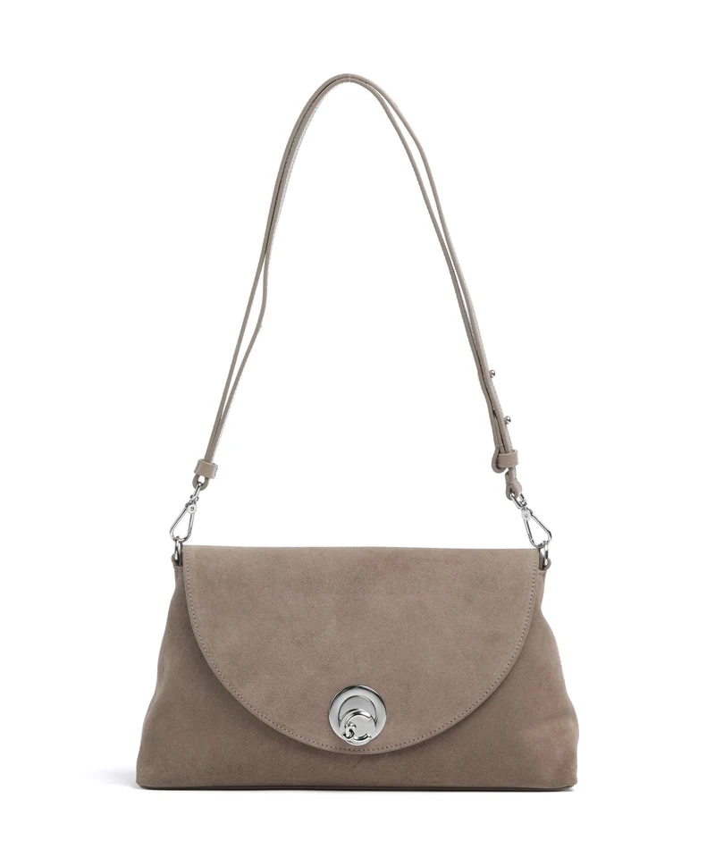 Coccinelle Nikla Suede Borsa a spalla warm taupe