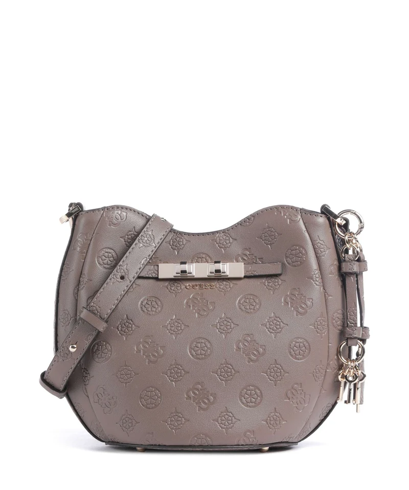 Guess Carmella Borsa a secchiello taupe logo
