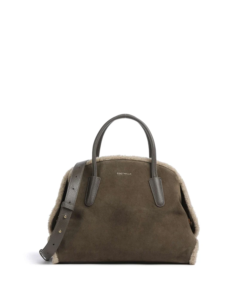 Coccinelle Tylde Suede Eco Borsa a mano fango/warm taupe