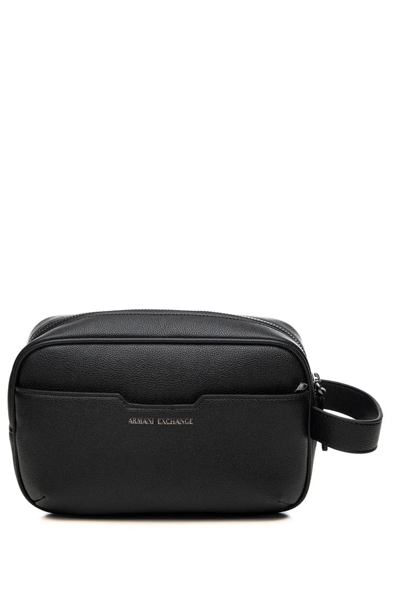 Pochette Beauty Case Armani Exchange Alex Beauty Da Uomo Nero In Poliuretano