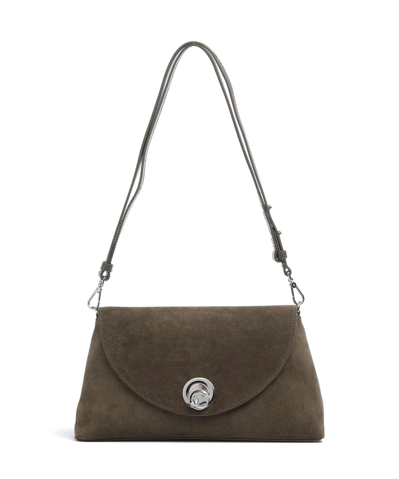 Coccinelle Nikla Suede Borsa a spalla fango
