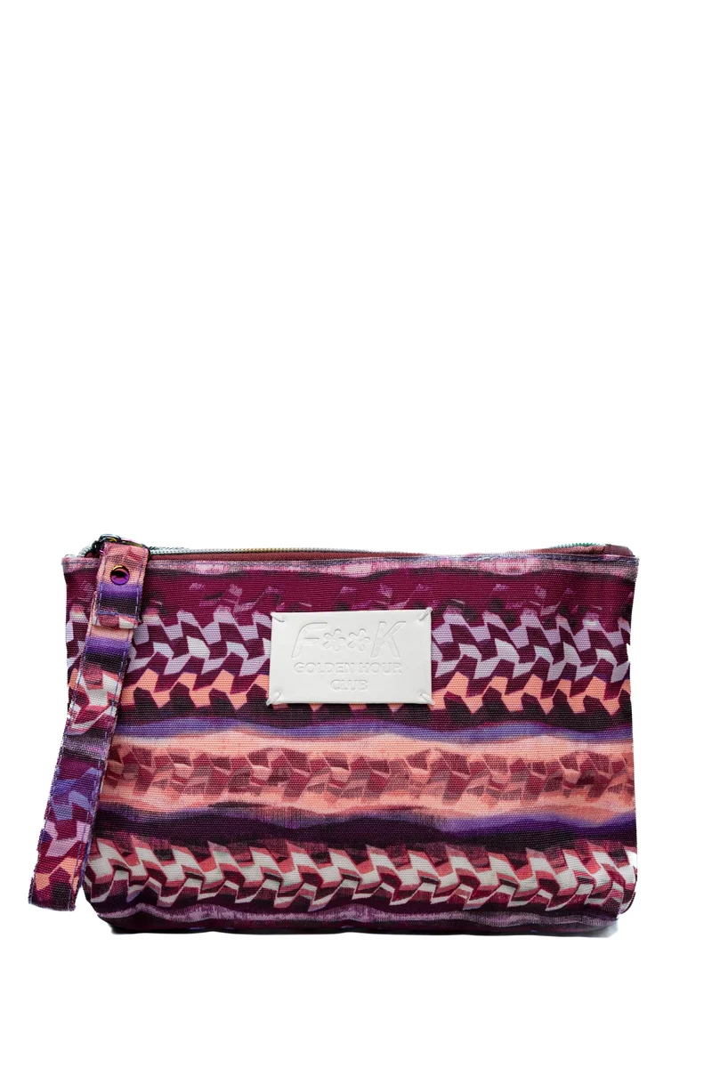 Pochette Da Mare Effek Mini Printed Graphic Da Donna Fantasia Grafica Vinaccia Glicine Rosa Carne In Canvas Di Poliestere