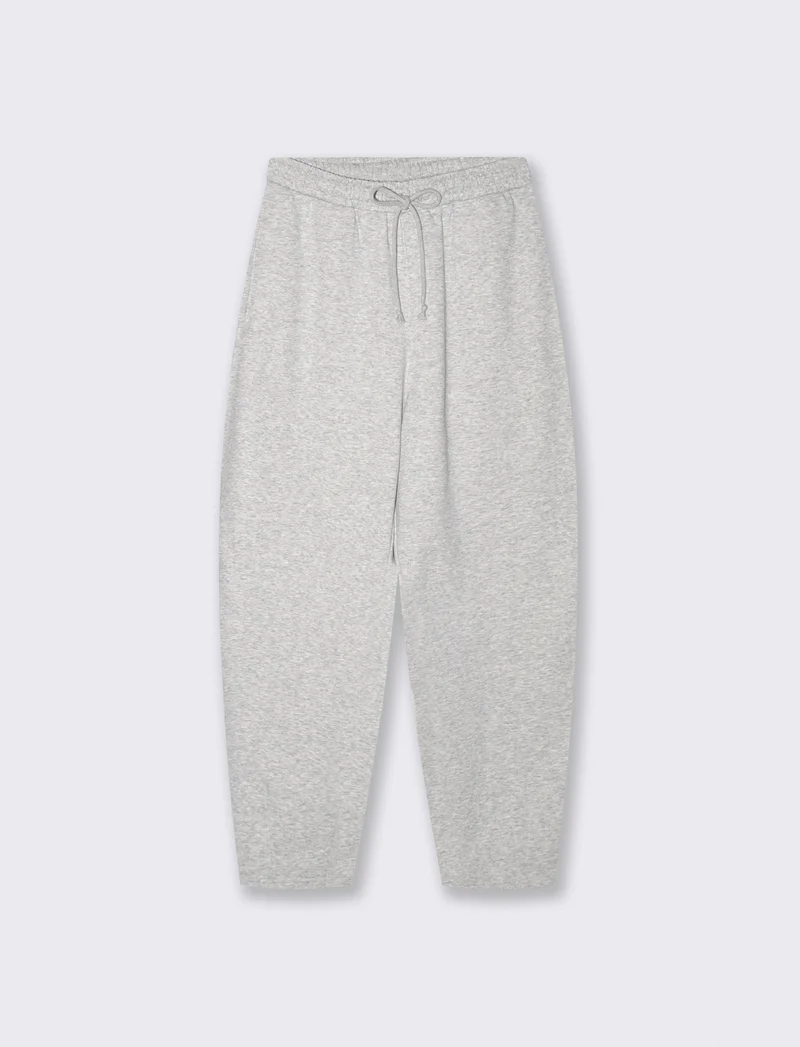 Pantalone basico con vita arricciata - Grigio mel.