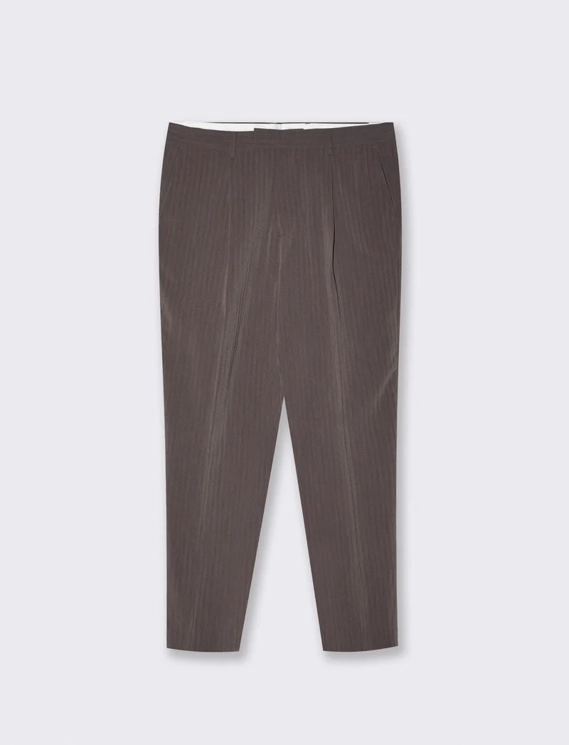 Pantaloni Formal Fit a Spina di Pesce - Moro