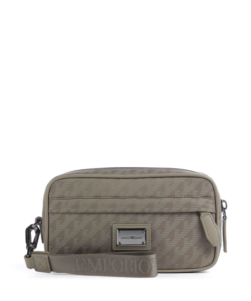 Emporio Armani Eagle All Over Borsa da toilette stone gray