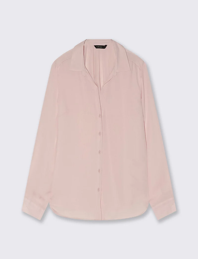 Camicia manica lunga con pieghe posteriori - Rosa polvere