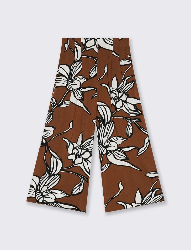 Pantalone palazzo fantasia con elastico - var 2