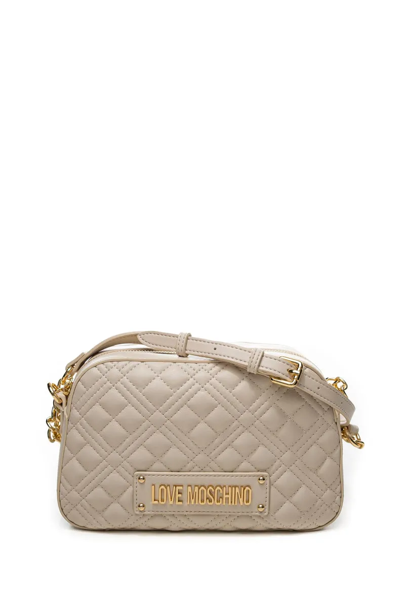 Borsa Love Moschino Quilted Pu Cb Gold Da Donna Panna In Poliuretano