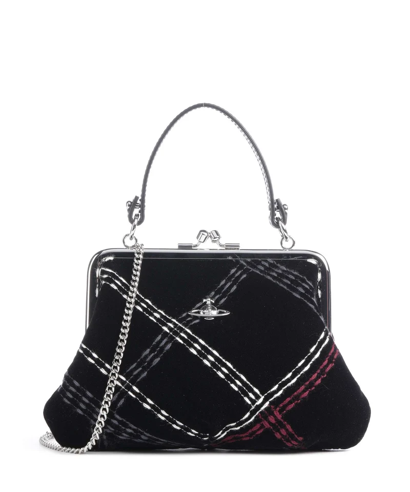 Vivienne Westwood Granny Frame Velvet Check Borsa a mano black/multicolor