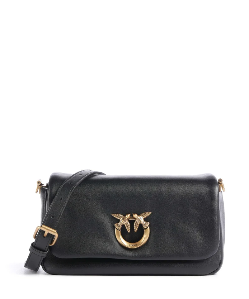 Pinko Click Soft Horizontal Mini Borsa a tracolla nero/antique gold