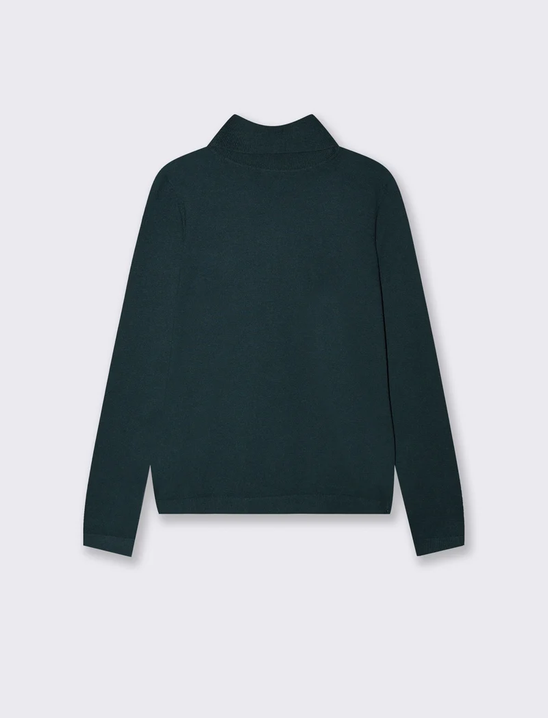 Pullover basico collo alto slim fit - Ottanio