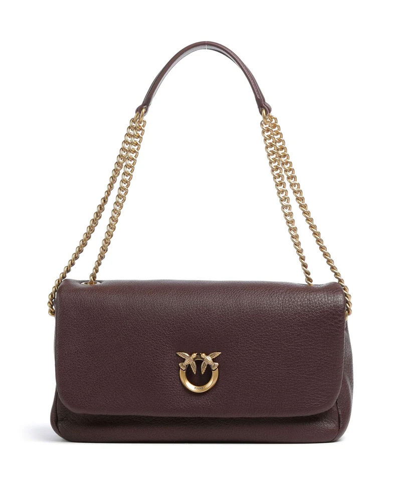 Pinko Click Soft Horizontal Chain Borsa a spalla castano intenso/antique gold