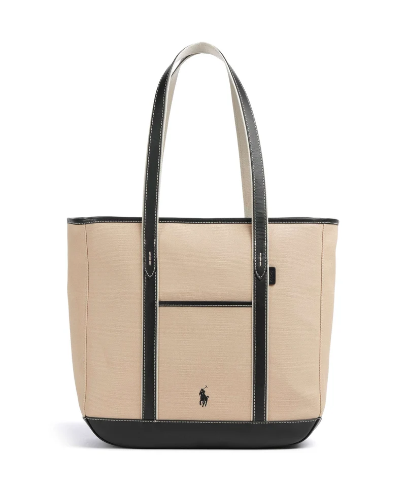 Polo Ralph Lauren Canvas Medium Borsa shopper porcelain/black