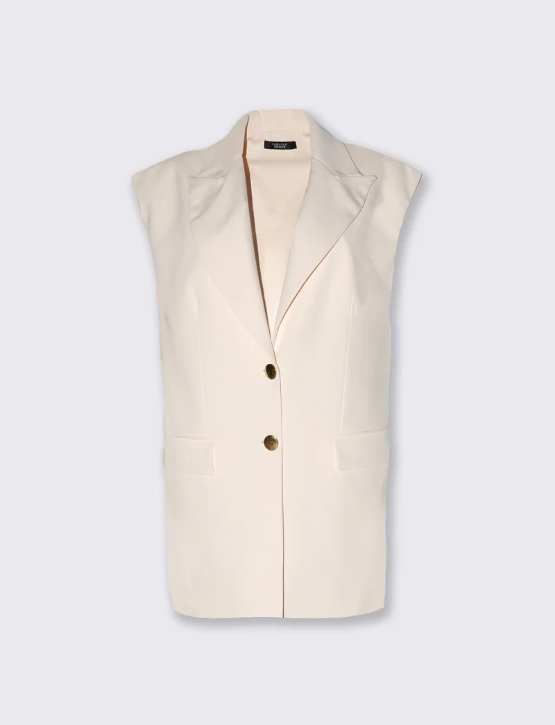 Giacca giromanica con tasche per donna - Bianco