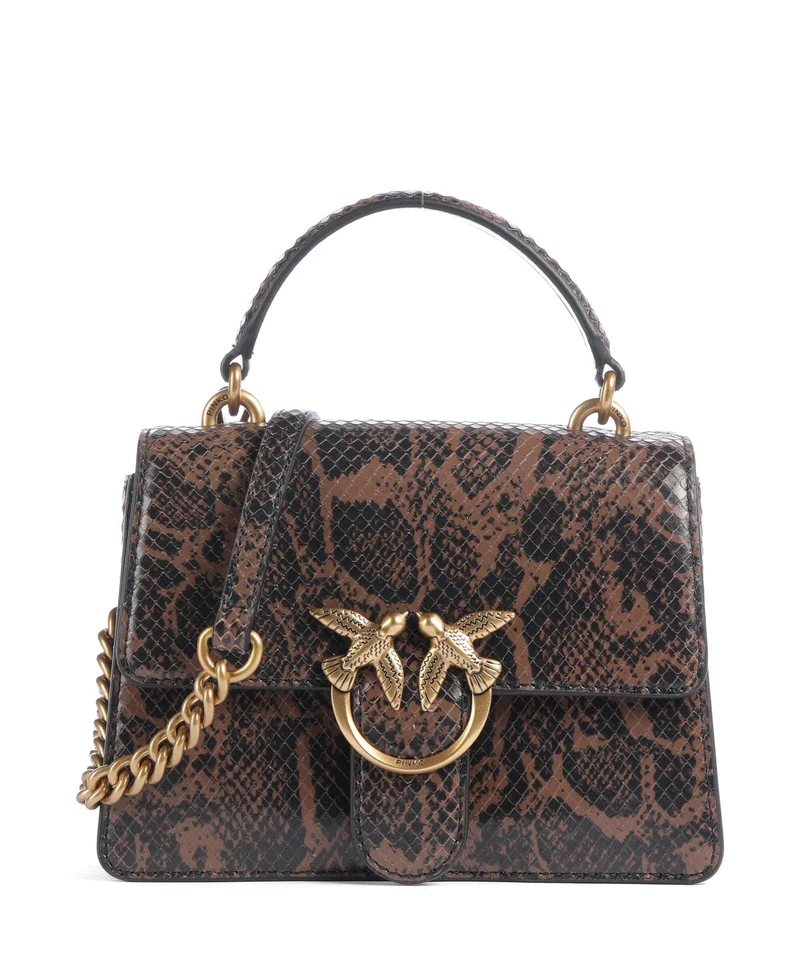 Pinko Love One Mini Borsa a tracolla roccia/marrone/antique gold