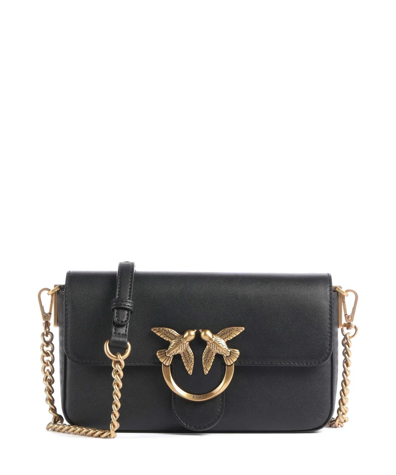 Pinko Love One Mini Slouchy Borsa a tracolla nero/antique gold