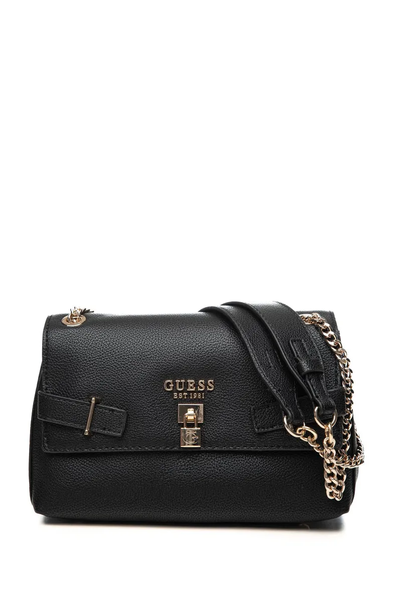 Borsa Guess Yesba Cnv Flap Cvr Da Donna Nera In Poliuretano