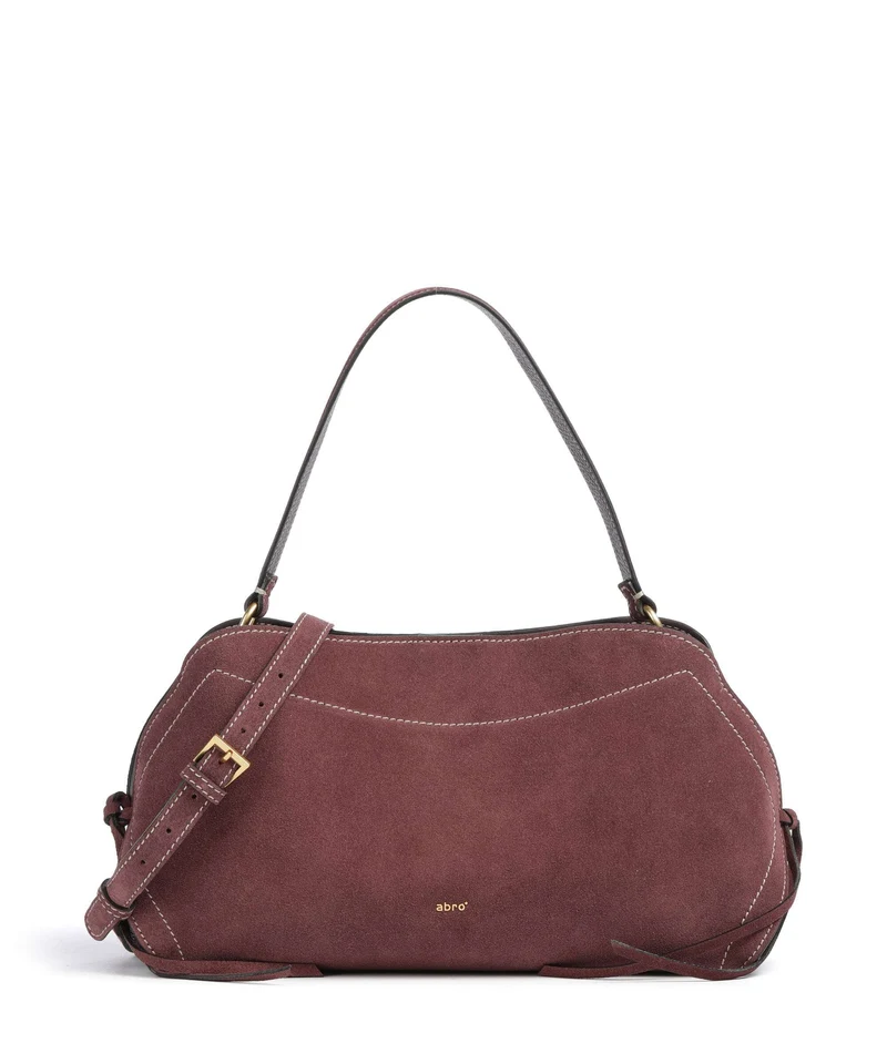 Abro Suede Necessity Small Borsa a spalla burgundy