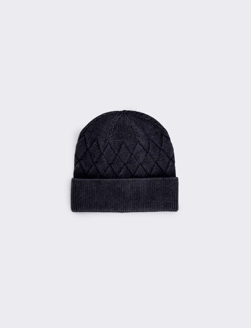Cappello delavè stampa intreccio uomo - Nero