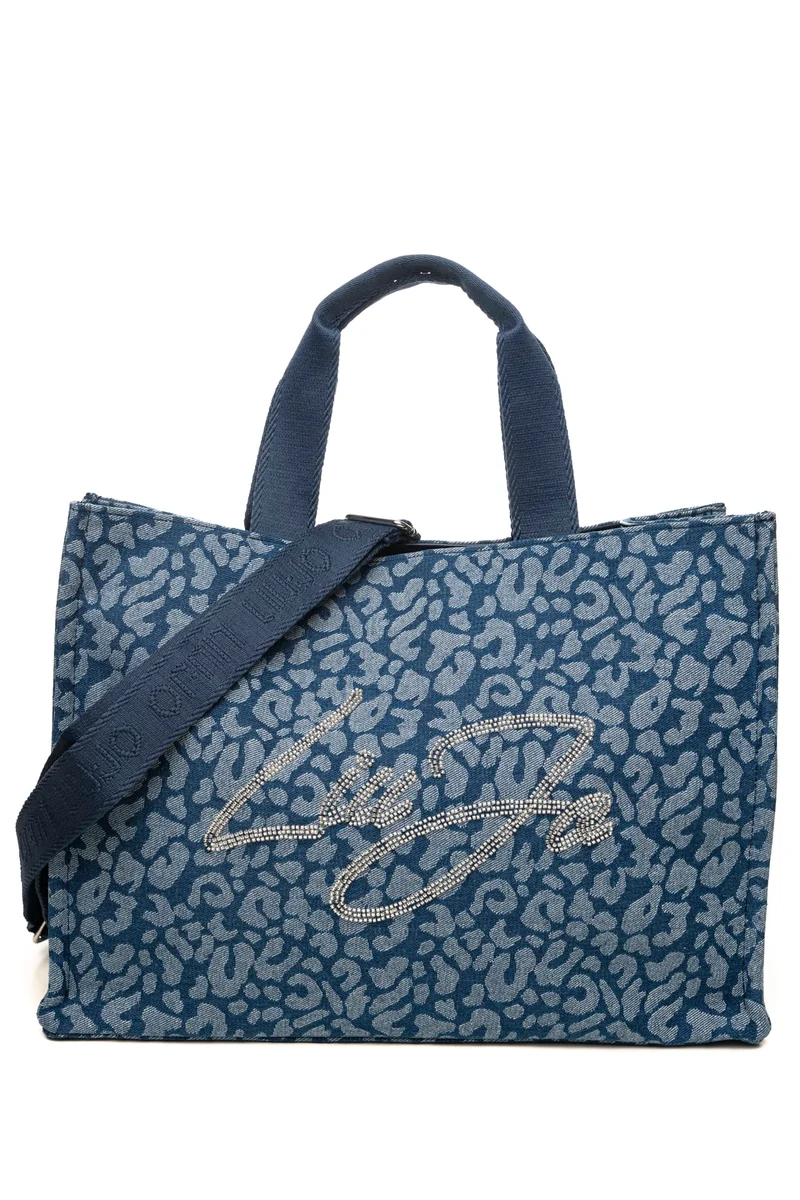 Borsa Liu Jo Tt L Dnm Animalier Da Donna Animalier Jacquard Blu Medio Blu Chiaro In Denim