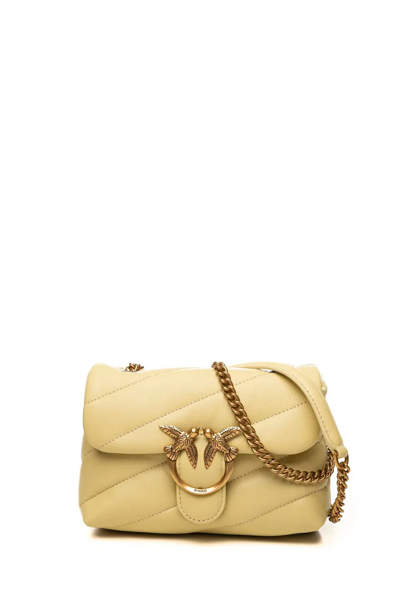 Borsa Pinko Love Puff Baby Classic Sheep Da Donna Giallo Vaniglia In Pelle