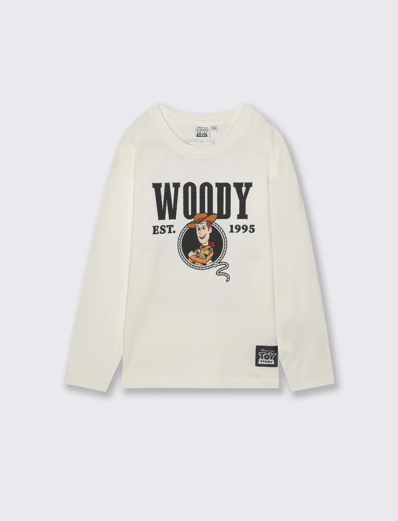 T-Shirt Manica Lunga Toy Story Bianca - Bianco latte