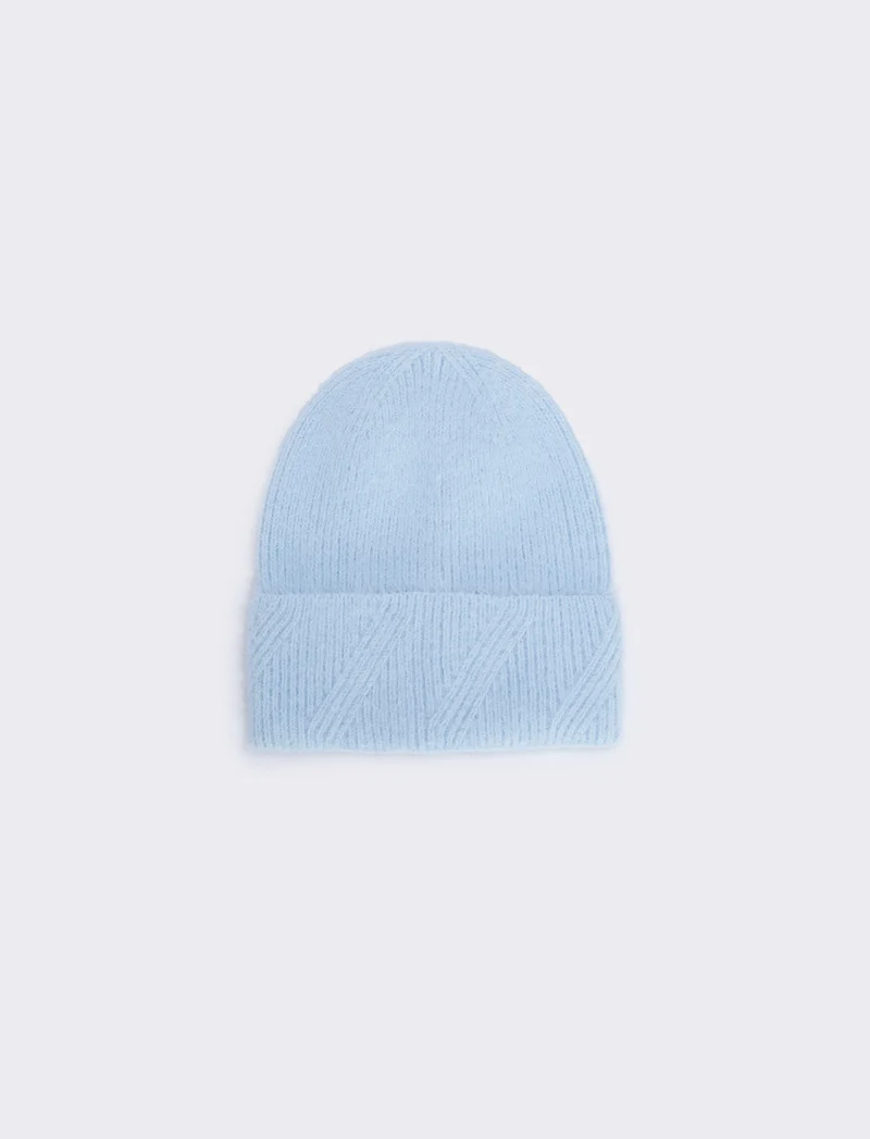 Cuffia basic senza risvolto - Celeste