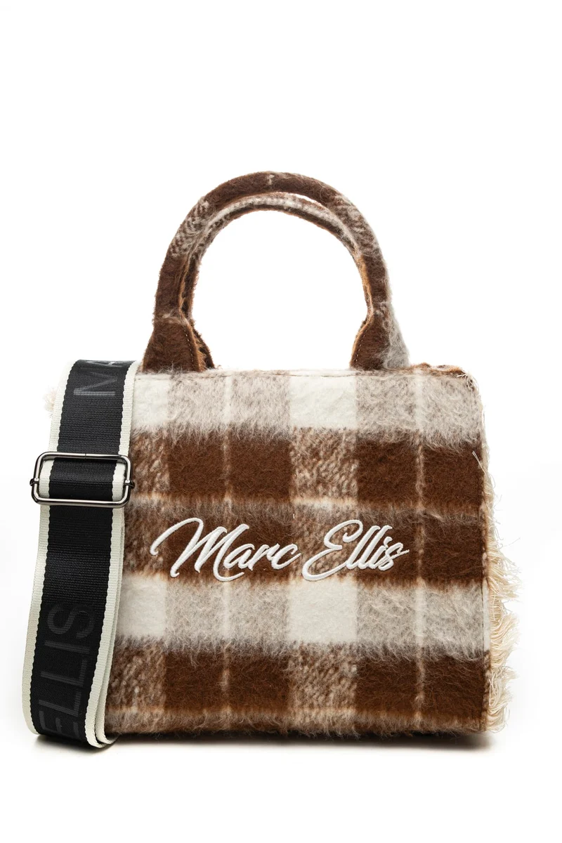 Borsa Marc Ellis Buby Check S Da Donna Tartan Cioccolato Panna Bianco