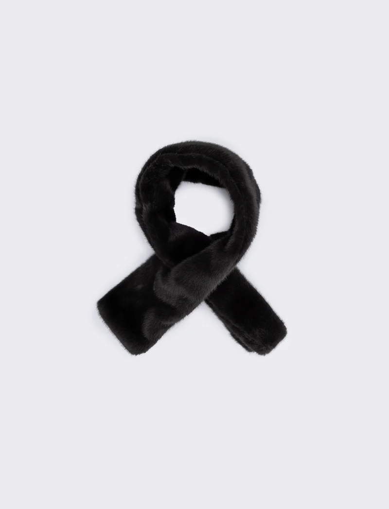 Collo in finta pelliccia - Nero