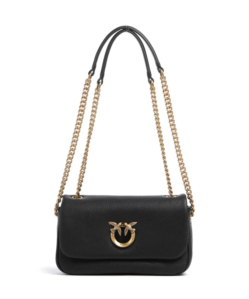 Pinko Click Soft Horizontal Chain Borsa a spalla nero/antique gold