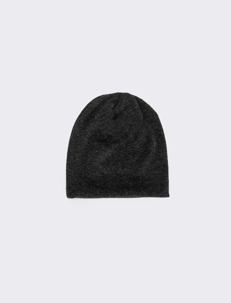 Cuffia melange in maglia - Nero