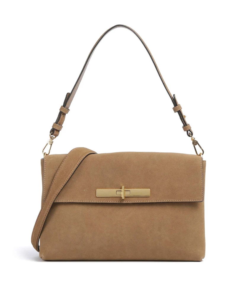 Abro Suede Twist Borsa a spalla cappuccino