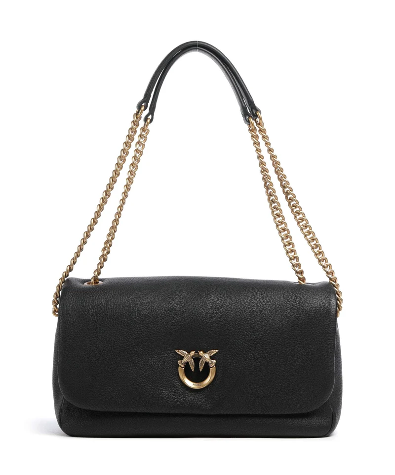 Pinko Click Soft Horizontal Chain Borsa a spalla nero/antique gold